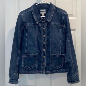 CHRISTOPHER & BANKS BLUE JEAN JACKET SIZE MEDIUM